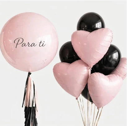 Burbuja y Corazones — globo burbuja personalizado GLOBU Puebla